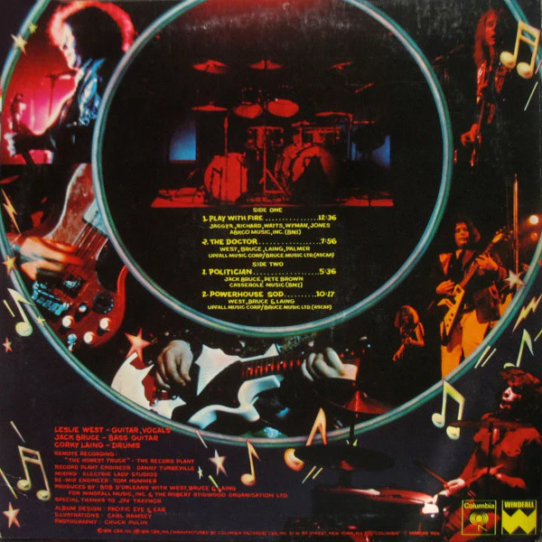 West, Bruce & Laing - Live 'N' Kickin' (LP, Album, Pit) (Very Good Plus (VG+)) - Image 2