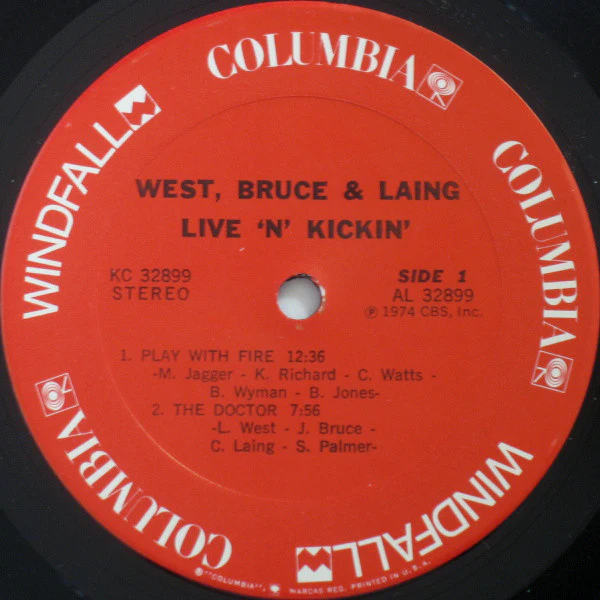 West, Bruce & Laing - Live 'N' Kickin' (LP, Album, Pit) (Very Good Plus (VG+)) - Image 3