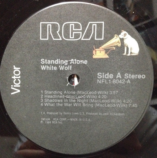 White Wolf - Standing Alone (LP, Album) (Very Good Plus (VG+)) - Image 3