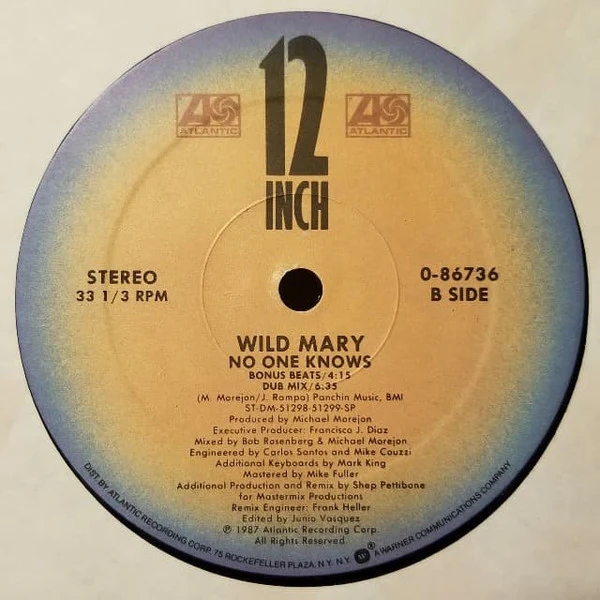 Wild Mary - No One Knows (12", Single) (Very Good Plus (VG+)) - Image 2
