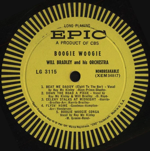 Will Bradley & His Orch.* With Ray McKinley - Boogie-Woogie (LP, Mono) (Very Good (VG)) - Image 3