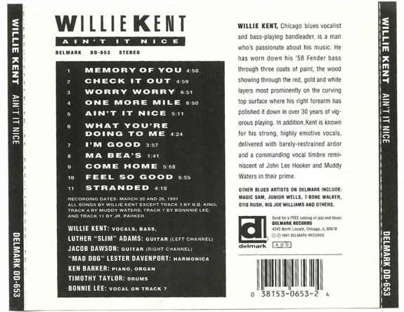 Willie Kent - Ain't It Nice (CD, Album) (Very Good Plus (VG+)) - Image 2