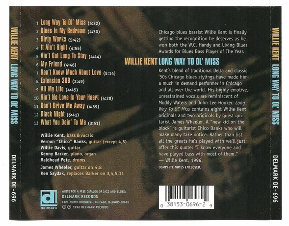 Willie Kent - Long Way To Ol' Miss (CD, Album) (Very Good Plus (VG+)) - Image 2