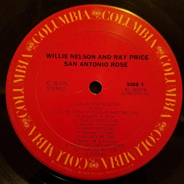 Willie Nelson & Ray Price - San Antonio Rose (LP, Album, Pit) (Very Good Plus (VG+)) - Image 3