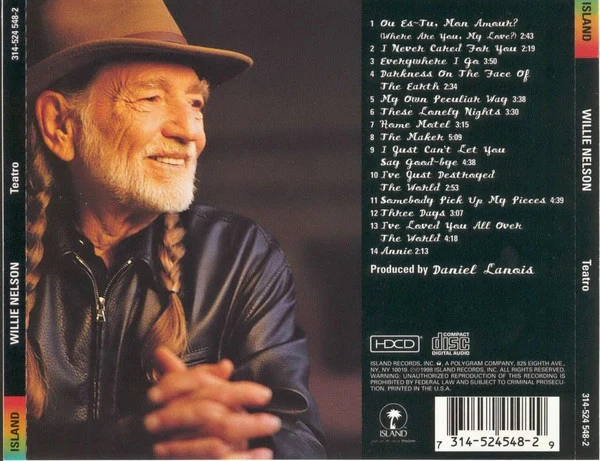 Willie Nelson - Teatro (HDCD, Album) (Near Mint (NM or M-)) - Image 2