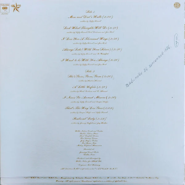 Willie Nelson - To Lefty From Willie (LP, Album, RE, Car) (Near Mint (NM or M-)) - Image 2