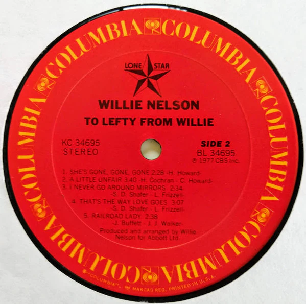 Willie Nelson - To Lefty From Willie (LP, Album, RE, Car) (Near Mint (NM or M-)) - Image 4