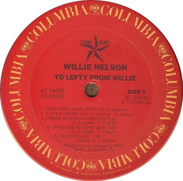 Willie Nelson - To Lefty From Willie (LP, Album, Ter) (Very Good Plus (VG+)) - Image 4