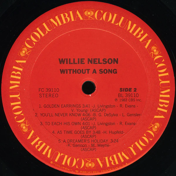 Willie Nelson - Without A Song (LP, Album, Pit) (Very Good Plus (VG+)) - Image 4