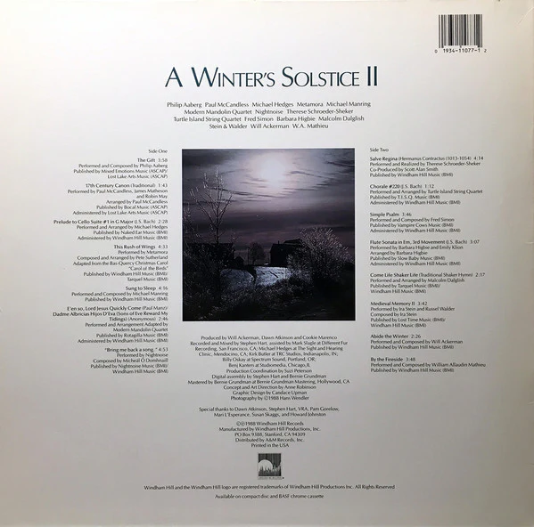 Windham Hill Artists - A Winter's Solstice II (LP, Comp) (Good Plus (G+)) - Image 2
