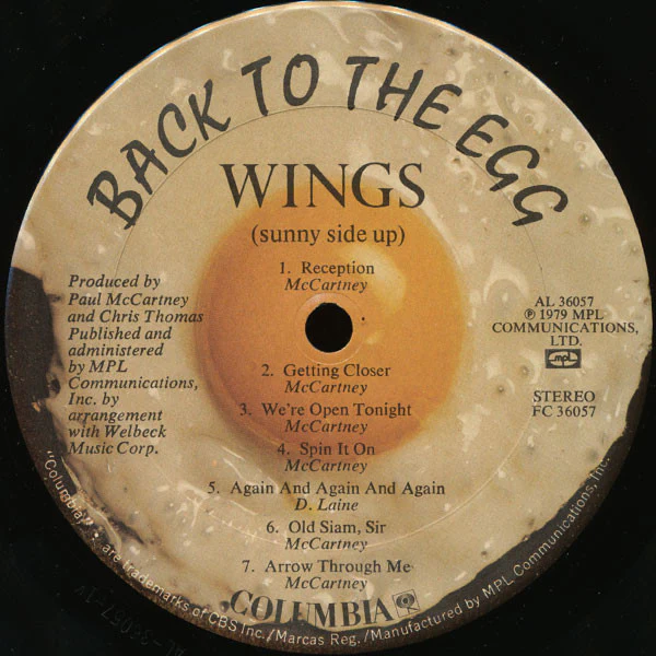 Wings - Back To The Egg (LP, Album, Pit) (Very Good (VG)) - Image 3