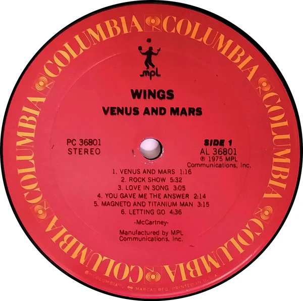 Wings - Venus And Mars (LP, Album, RE, Pit) (Near Mint (NM or M-)) - Image 4