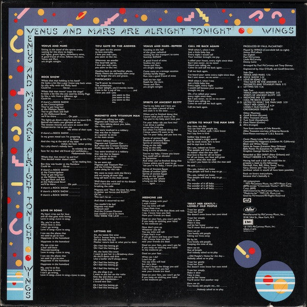 Wings - Venus And Mars (LP, Album, Win) (Near Mint (NM or M-)) - Image 3