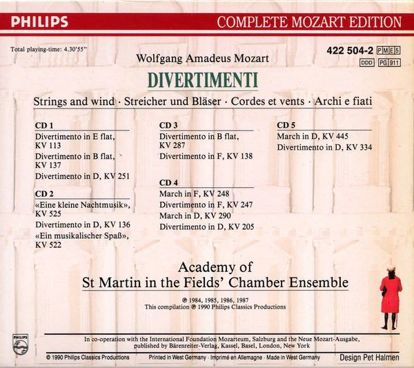 Wolfgang Amadeus Mozart - Divertimenti (Strings And Wind) (5xCD + Box, Comp, Sli) (Near Mint (NM or M-)) - Image 2