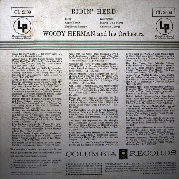 Woody Herman And His Orchestra - Ridin' Herd (10") (Near Mint (NM or M-)) - Image 2