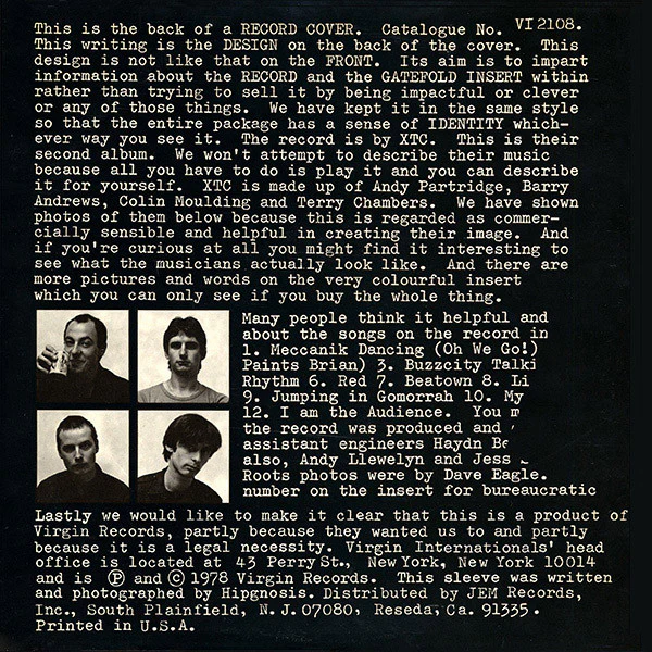 XTC - Go 2 (LP, Album) (Near Mint (NM or M-)) - Image 2