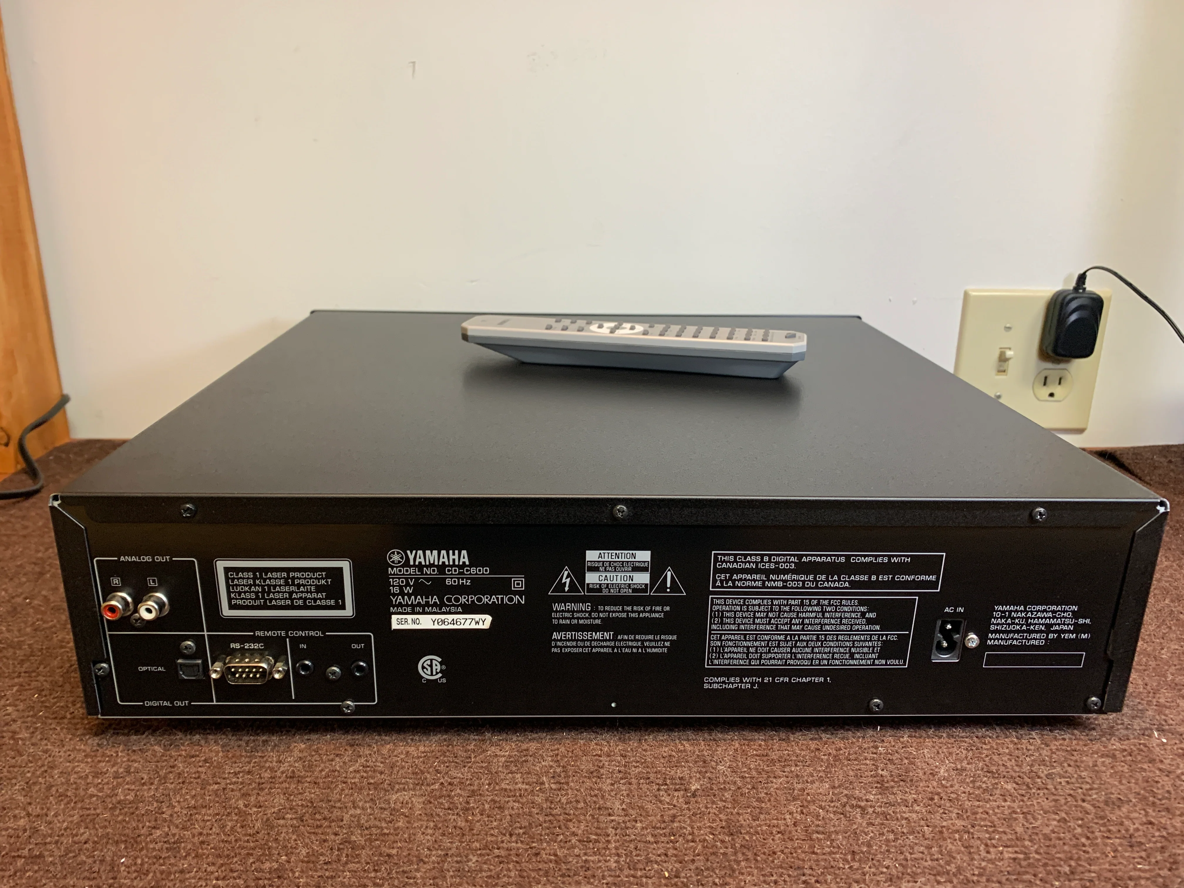 Yamaha CD-C600 CD Carousel * 5 Discs * Remote - Image 11
