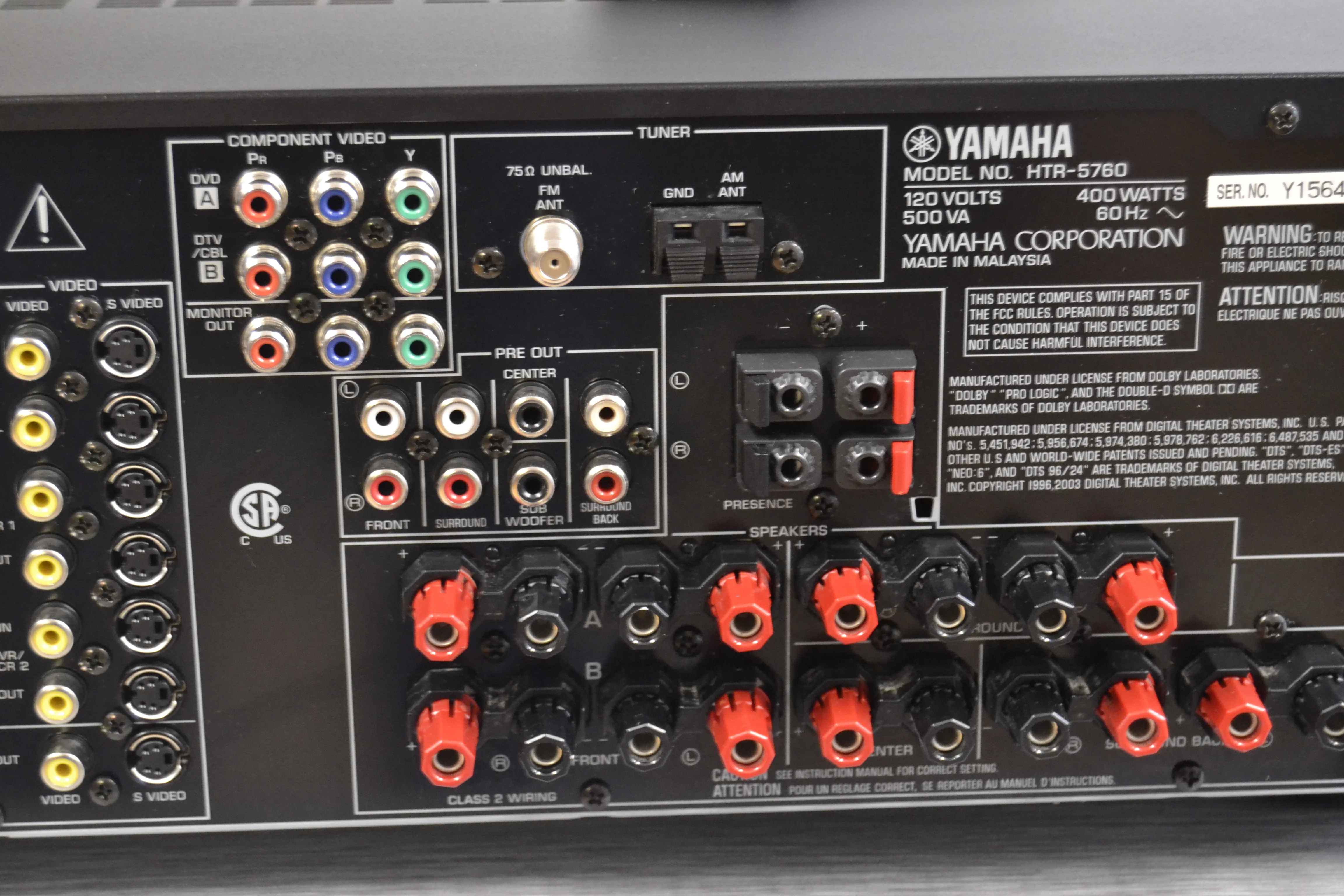 Yamaha HTR-5760 AV Stereo Receiver * 95W RMS * 2004 * Remote Control - Image 11