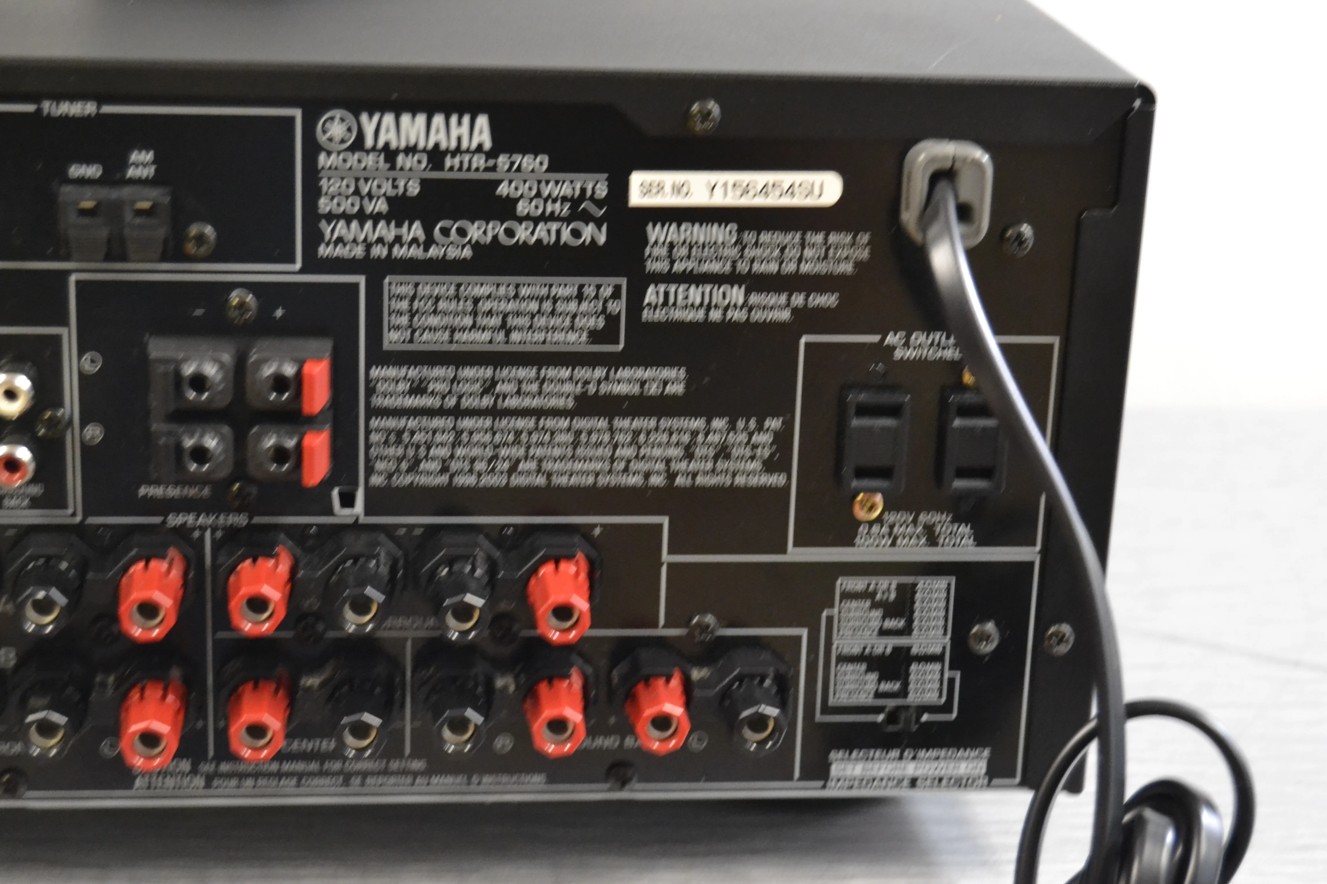 Yamaha HTR-5760 AV Stereo Receiver * 95W RMS * 2004 * Remote Control - Image 12