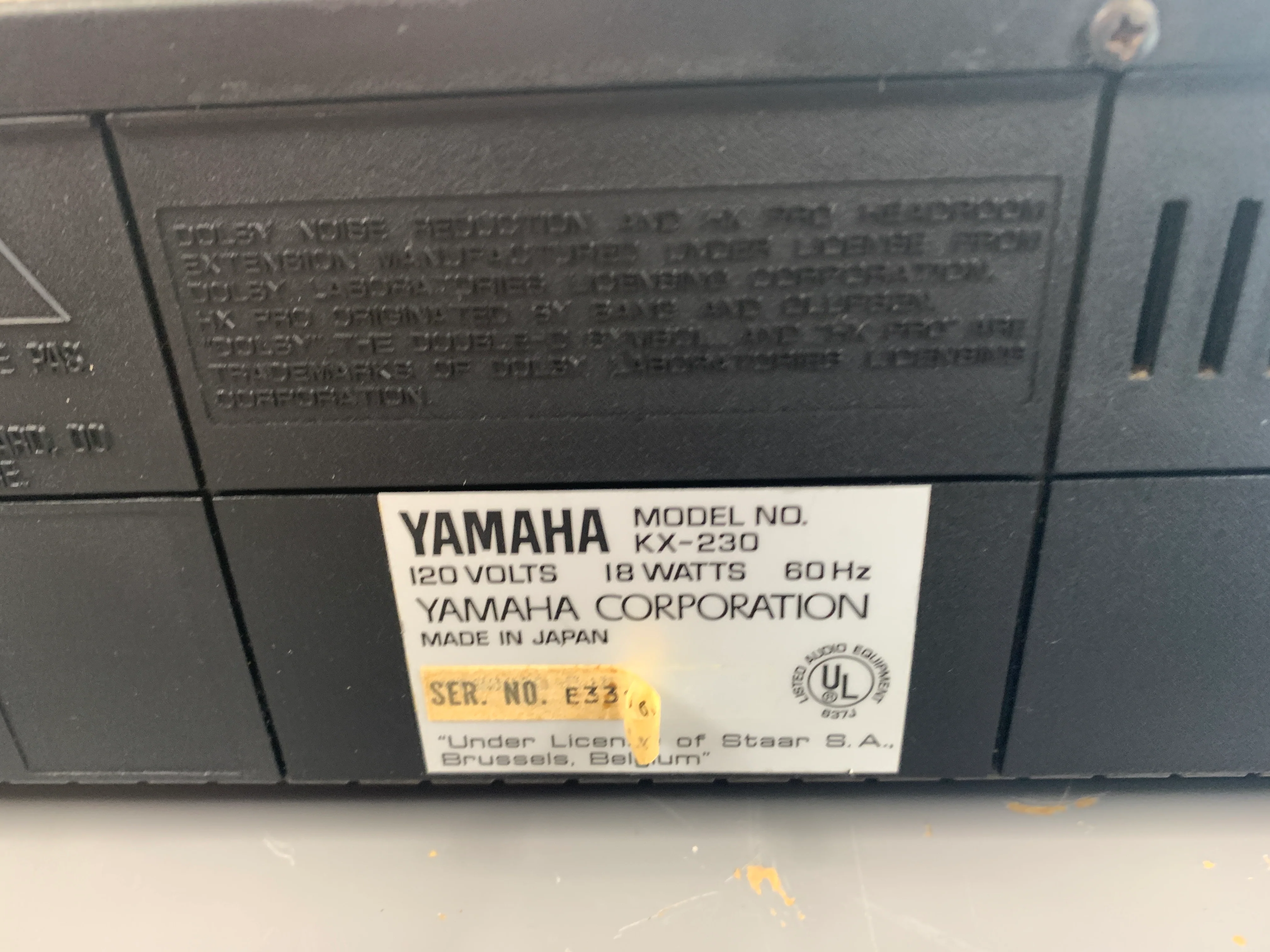 Yamaha KX-230 Single Cassette Deck - Image 13