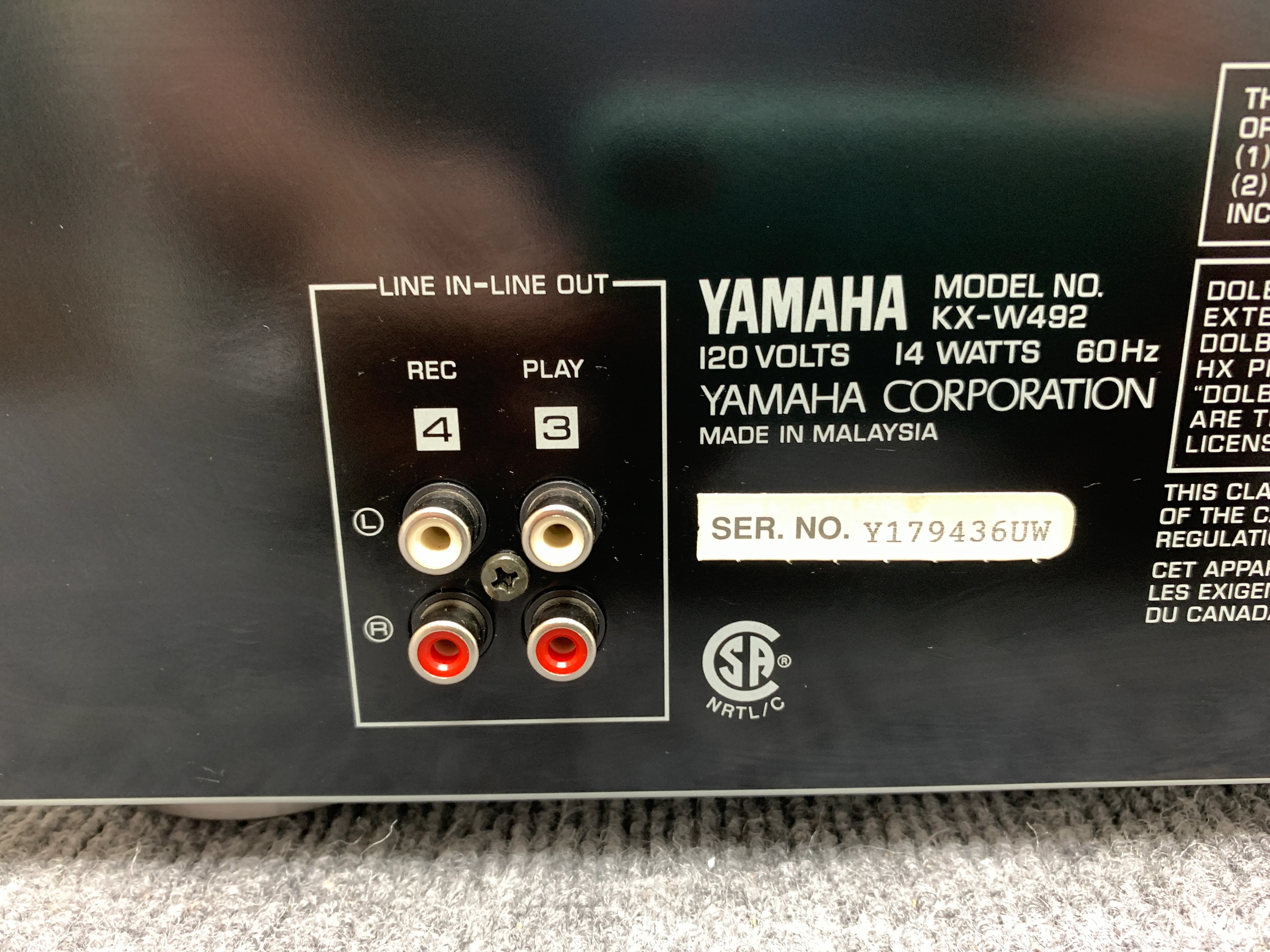 Yamaha KX-W492 Auto Reverse Double Cassette Deck (1996-97) - Image 10