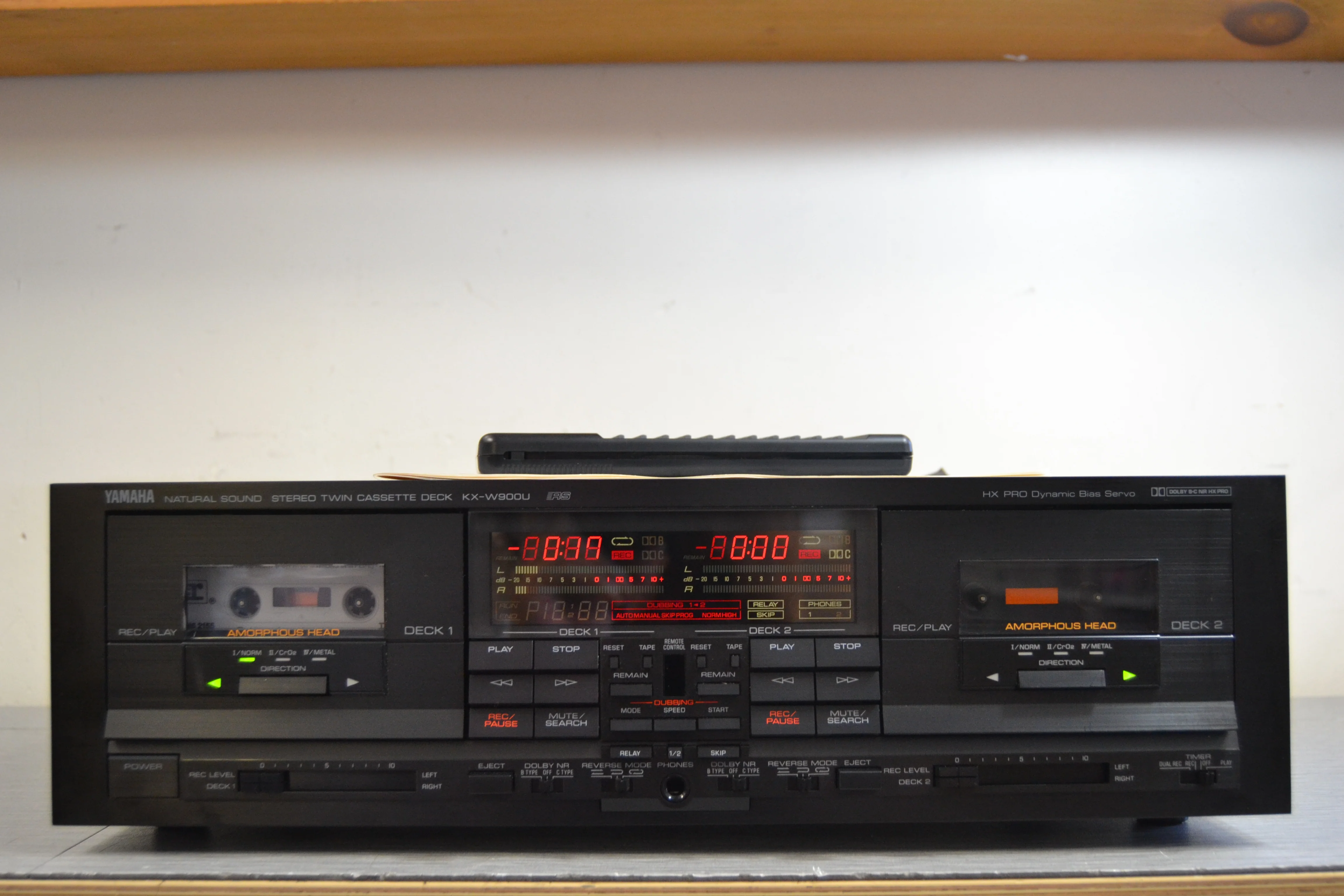 Yamaha KX-W900 Double Cassette Deck * Remote * Manual * Serviced with new belts