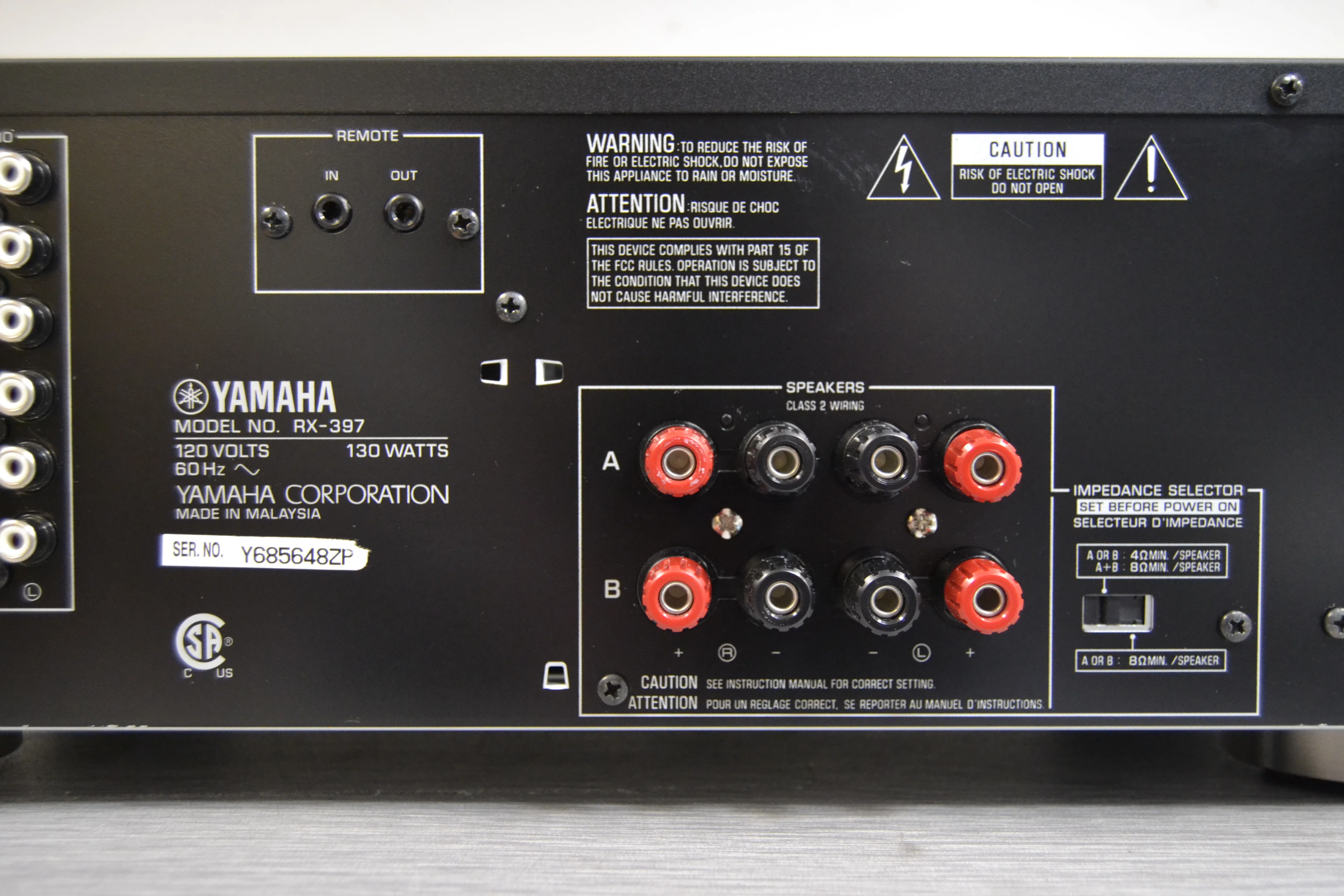 Yamaha RX-397 Stereo Receiver - Image 10