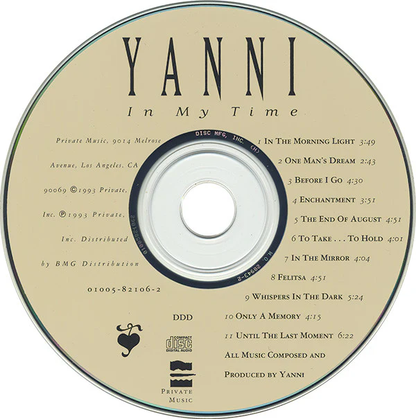 Yanni - In My Time (CD, Album, Club) (Very Good Plus (VG+)) - Image 3