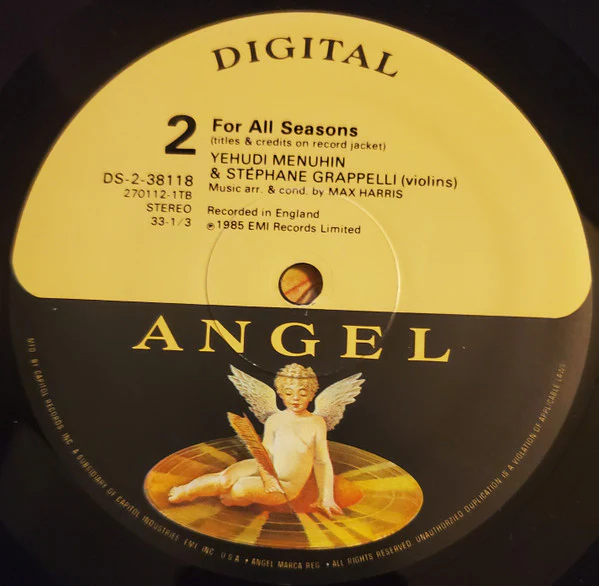 Yehudi Menuhin & Stéphane Grappelli - For All Seasons (LP, Album) (Very Good Plus (VG+)) - Image 5