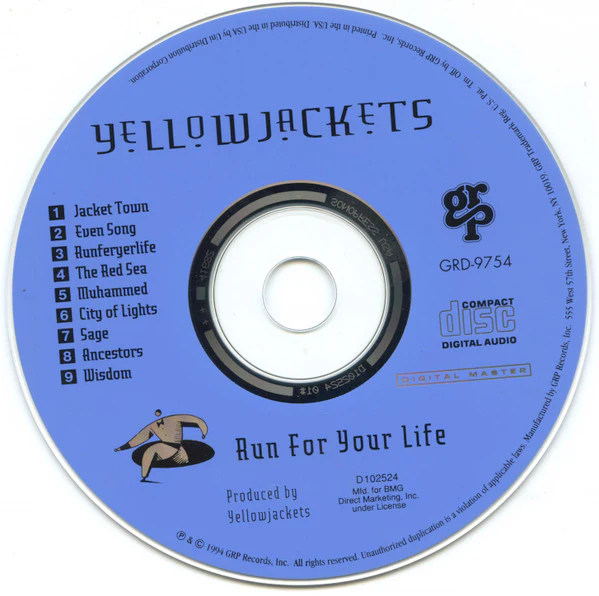 Yellowjackets - Run For Your Life (CD, Album, Club) (Very Good Plus (VG+)) - Image 3