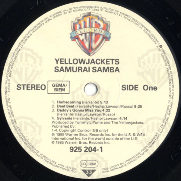 Yellowjackets - Samurai Samba (LP, Album) (Near Mint (NM or M-)) - Image 3