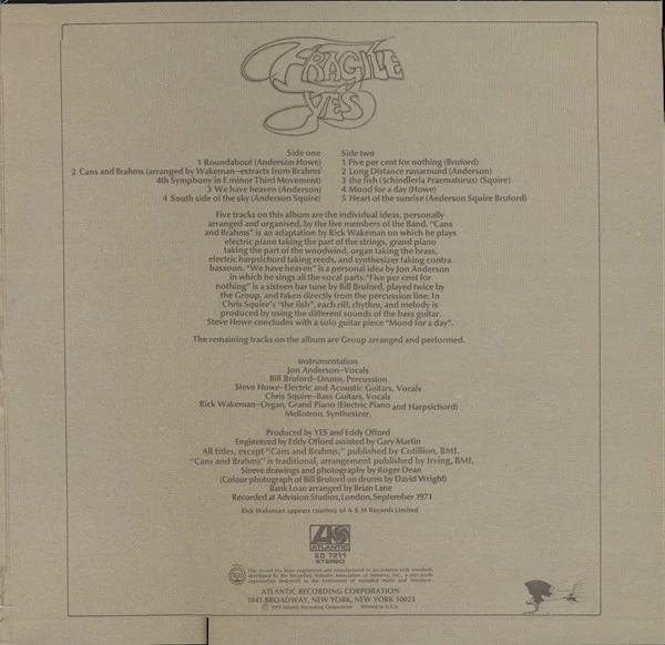 Yes - Fragile (LP, Album, PR ) (Very Good (VG)) - Image 3