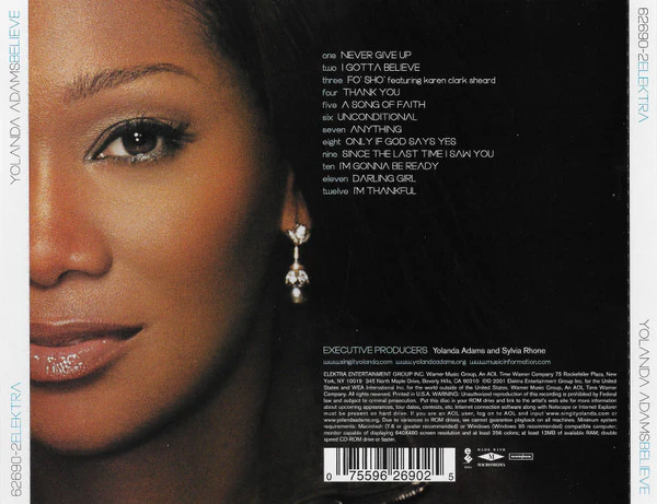 Yolanda Adams - Believe (CD, Album) (Very Good (VG)) - Image 2
