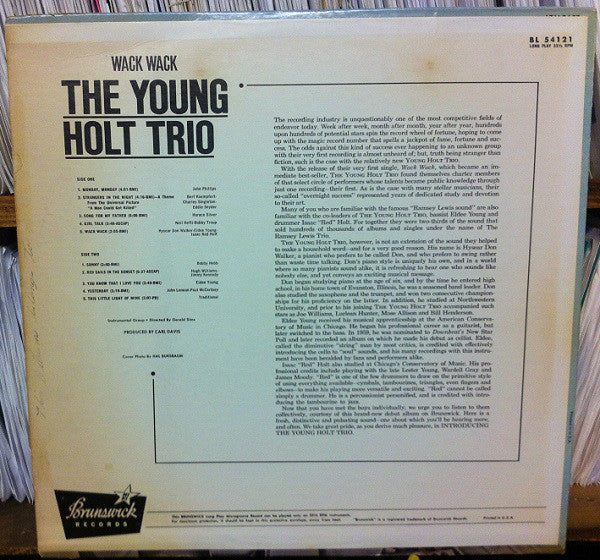 Young Holt Trio - Wack Wack (LP, Album, Mono, Glo) (Very Good Plus (VG+)) - Image 2