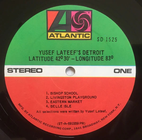 Yusef Lateef - Yusef Lateef's Detroit Latitude 42° 30' Longitude 83° (LP, Album, Pre) (Near Mint (NM or M-)) - Image 3