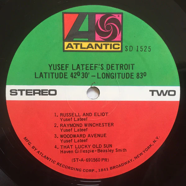 Yusef Lateef - Yusef Lateef's Detroit Latitude 42° 30' Longitude 83° (LP, Album, Pre) (Near Mint (NM or M-)) - Image 4
