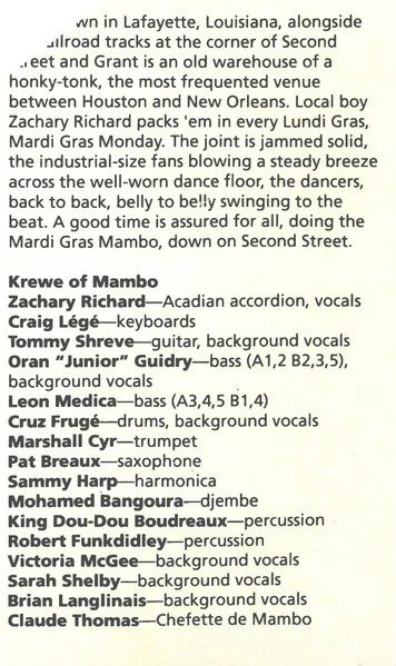 Zachary Richard - Mardi Gras Mambo (Cass, Album) (Near Mint (NM or M-)) - Image 5