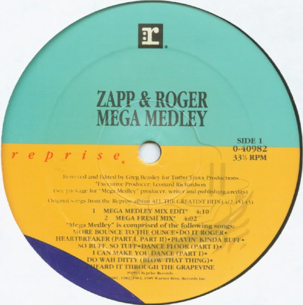 Zapp & Roger - Mega Medley (12") (Very Good (VG)) - Image 3