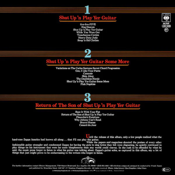 Zappa* - Shut Up 'N Play Yer Guitar (3xLP, Album, Ltd + Box) (Very Good Plus (VG+)) - Image 2