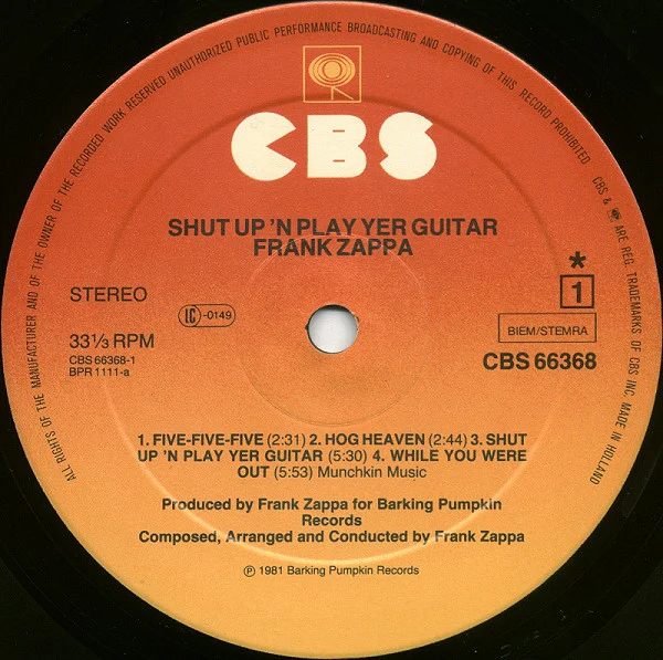 Zappa* - Shut Up 'N Play Yer Guitar (3xLP, Album, Ltd + Box) (Very Good Plus (VG+)) - Image 3