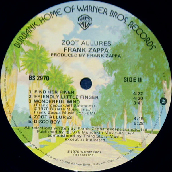 Zappa* - Zoot Allures (LP, Album, Win) (Very Good Plus (VG+)) - Image 4