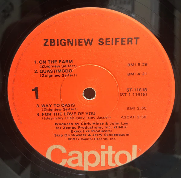 Zbigniew Seifert - Zbigniew Seifert (LP, Album) (Very Good Plus (VG+)) - Image 3