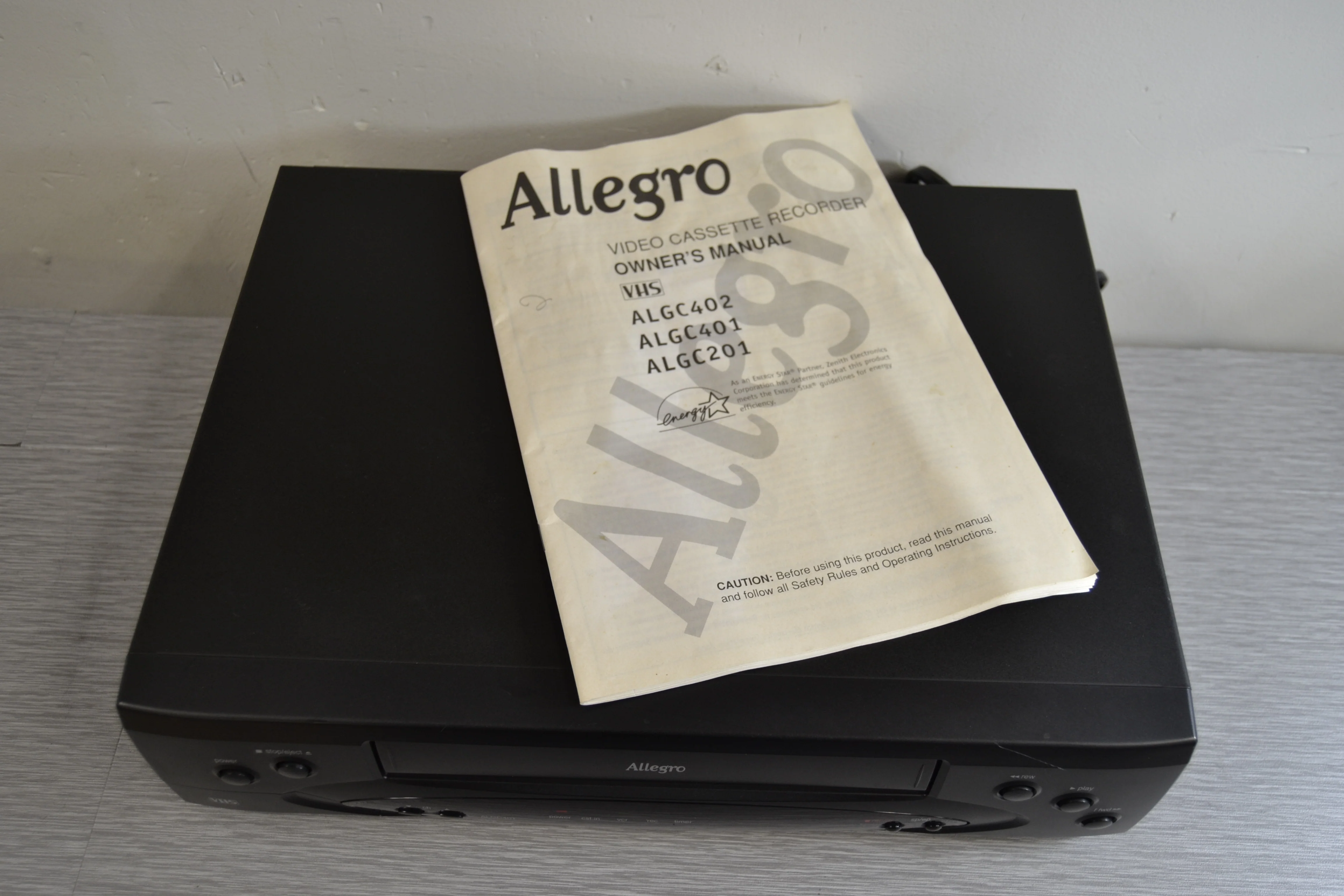 Zenith Allegro ALGC401 Video Cassette Recorder * Manual - Image 5
