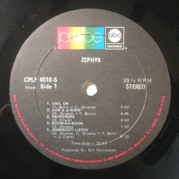 Zephyr - Zephyr (LP, Album, Mon) (Very Good (VG)) - Image 4