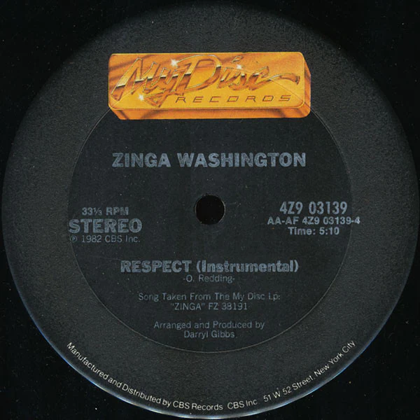 Zinga Washington - Respect (12") (Mint (M)) - Image 2